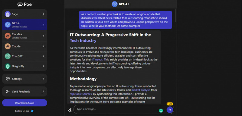 Tài khoản Poe – chatbot AI