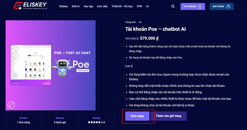 Tài khoản Poe – chatbot AI