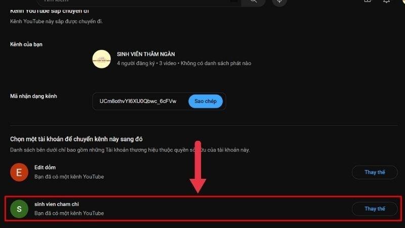 Cách chuyển kênh đã đăng ký sang tài khoản Youtube khác