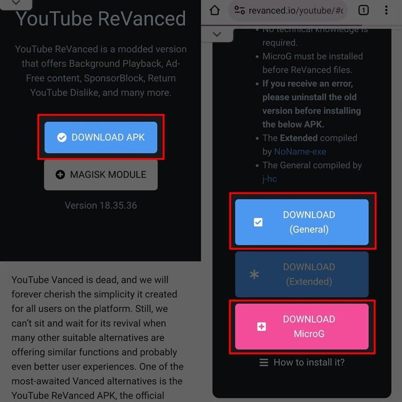  Cách tải YouTube ReVanced