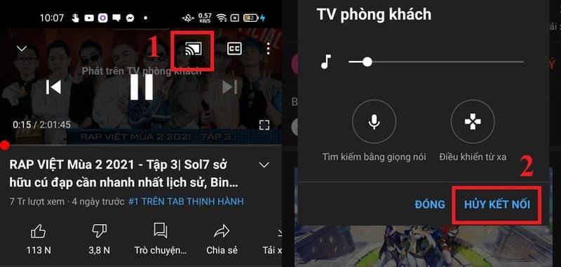 Hướng dẫn phát youtube từ điện thoại lên tivi