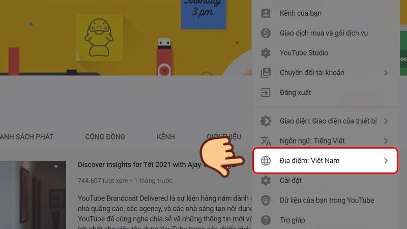 Hướng dẫn thay đổi quốc gia tài khoản Youtube đơn giản