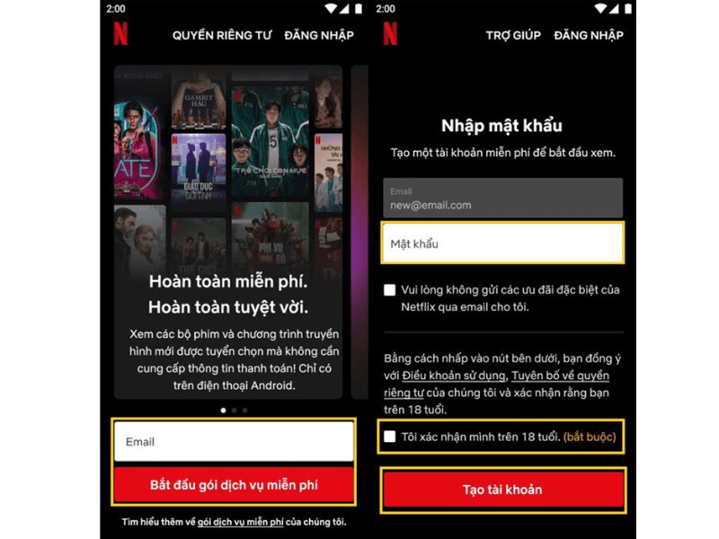 Cách đăng ký netflix trên điện thoại