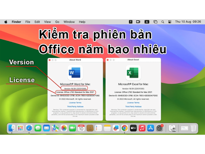 cách kiểm tra phiên bản office