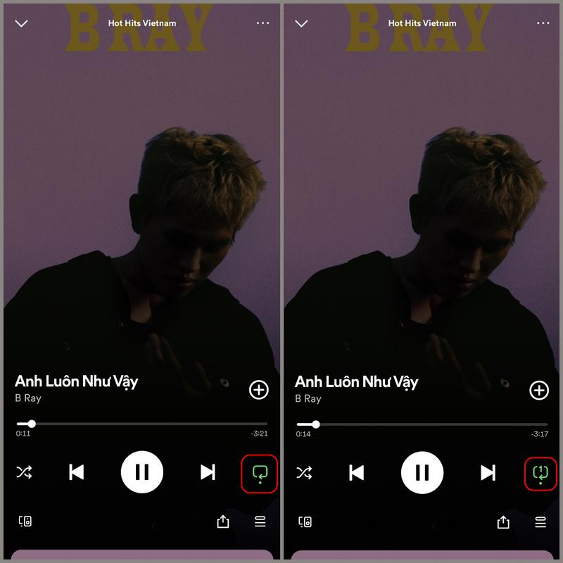 cách lặp lại bài hát trên spotify