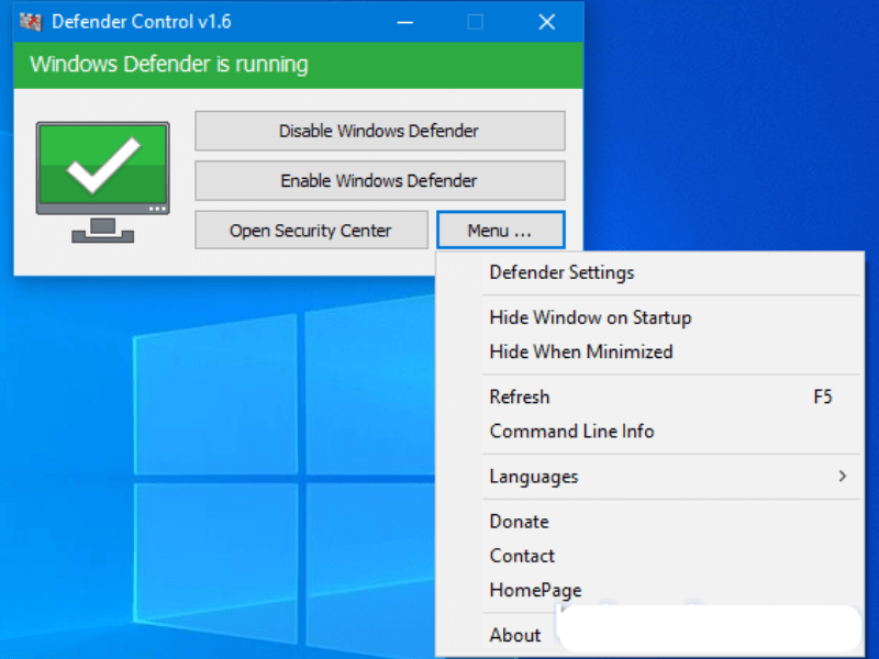 cách tắt Windows Defender