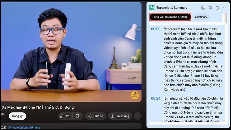 cách tóm tắt nội dung trên youtube bằng ChatGPT