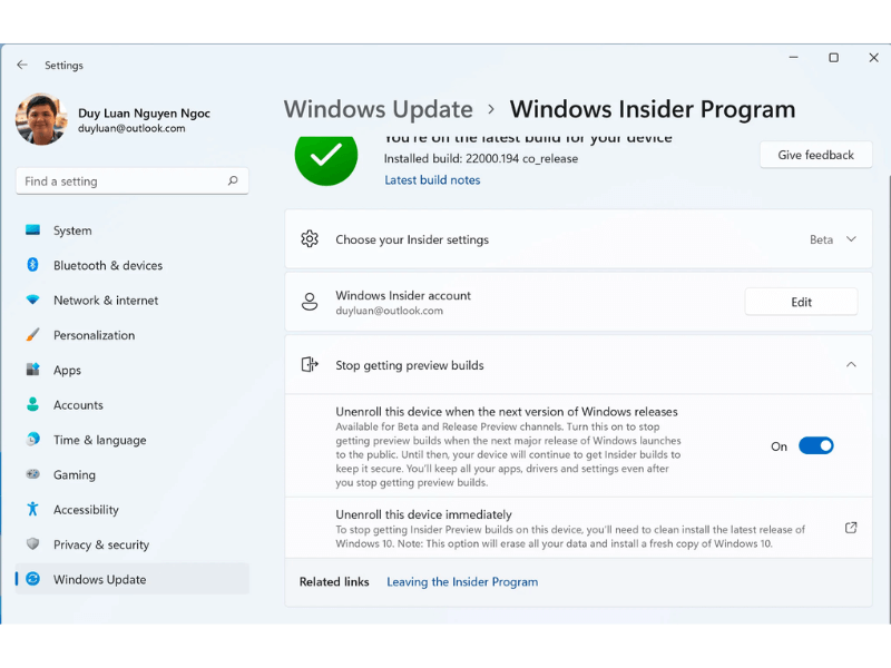 cách update windows 11