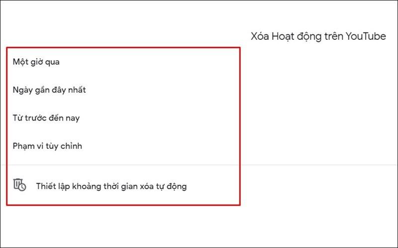 cách xóa lịch sử tìm kiếm trên youtube