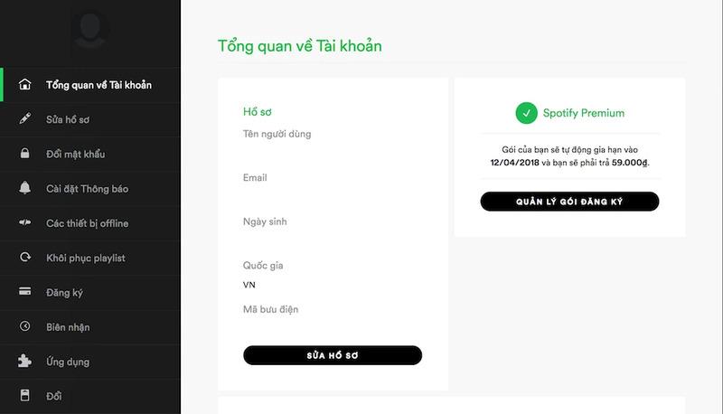 hủy Spotify