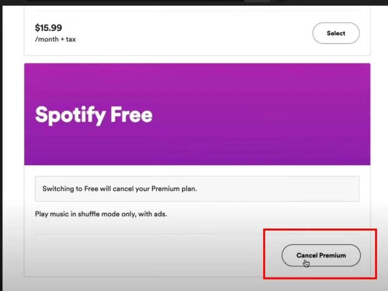 hủy Spotify