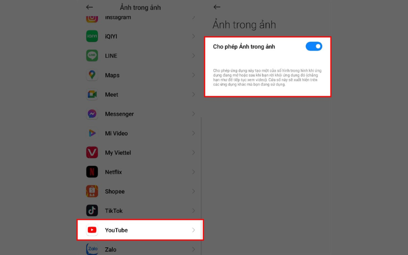 Lỗi Picture in Picture trên YouTube Premium không hoạt động