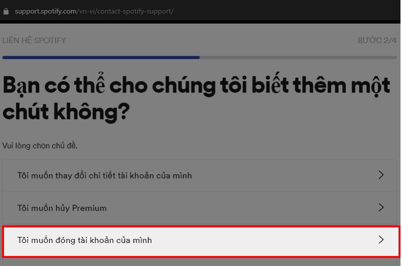 Xóa tài khoản Spotify