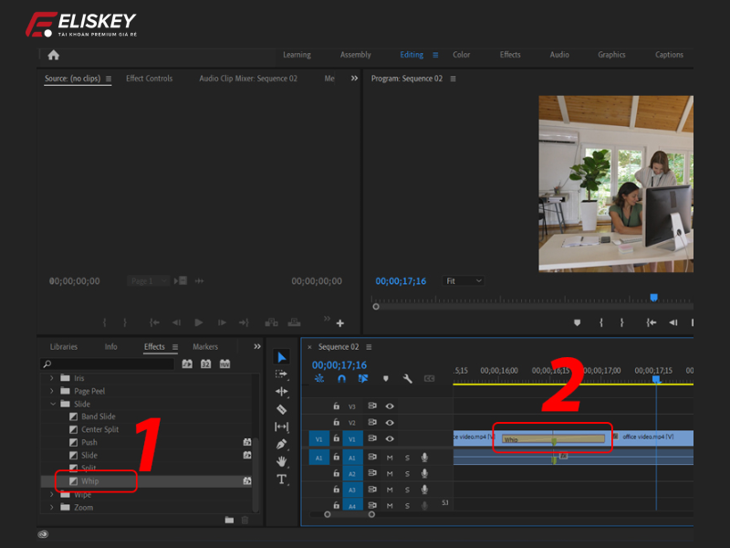 cách chuyển cảnh trong adobe premiere