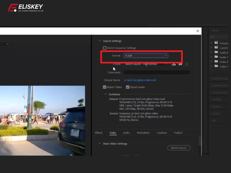 cách xuất video trong Adobe Premiere Pro CC