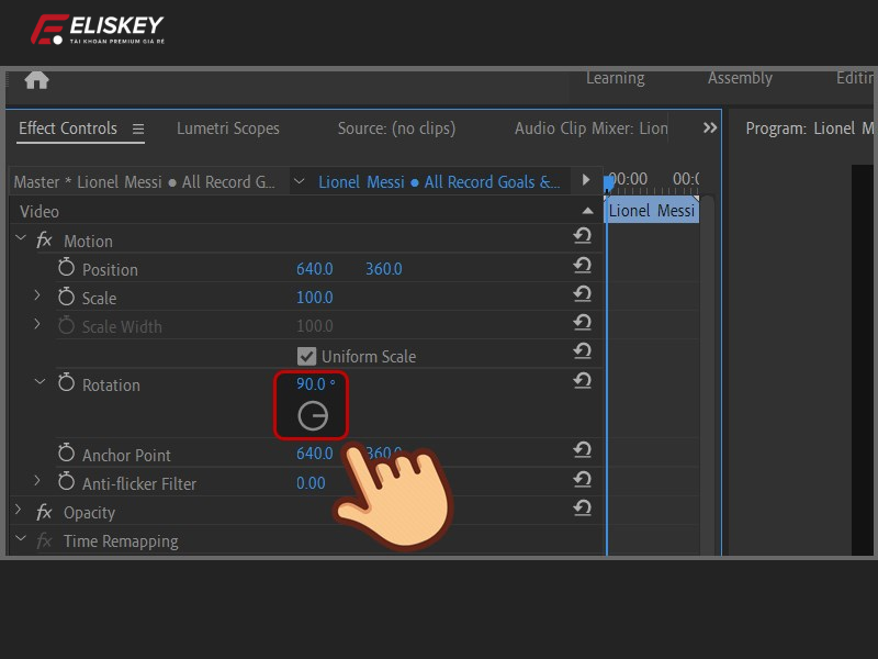chỉnh kích thước video trong adobe premiere