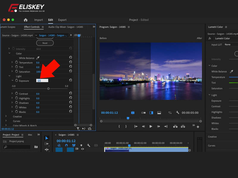 làm sáng video adobe premiere