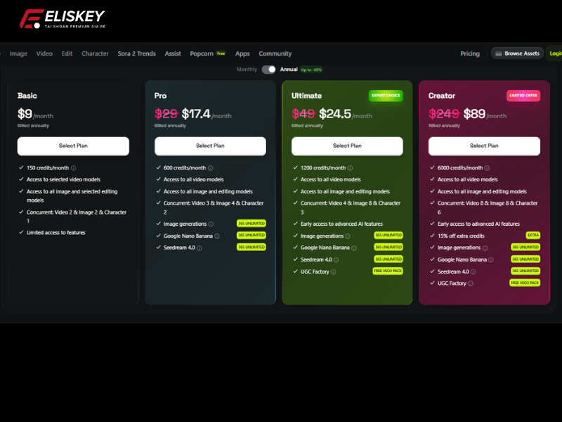 Mua tài khoản Higgsfield 