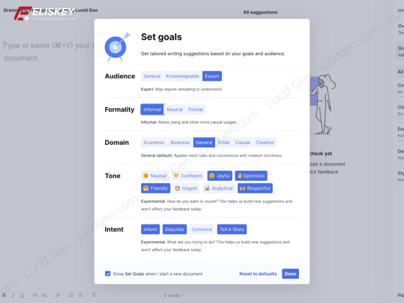 Tài khoản Grammarly