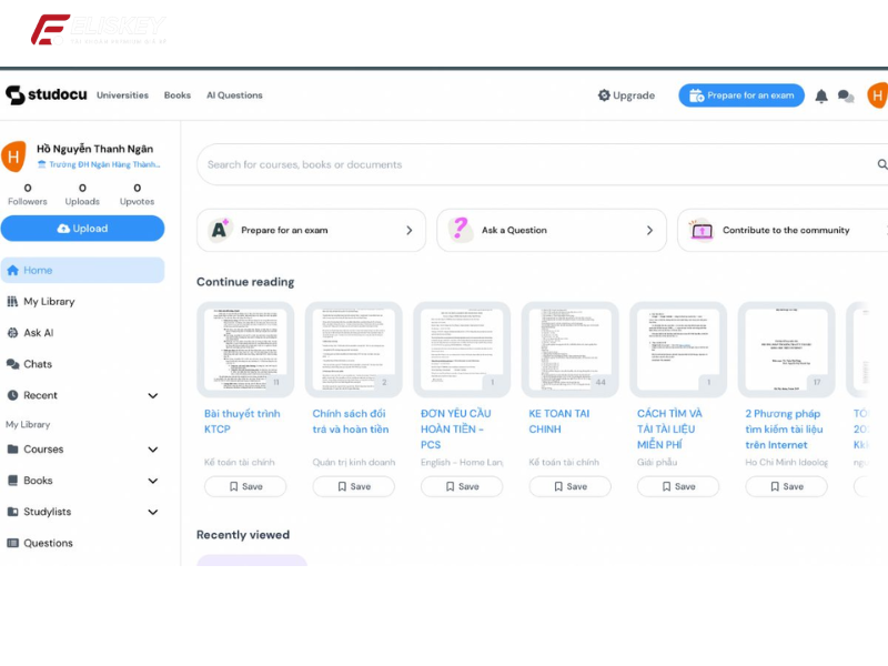 Tài khoản Studocu